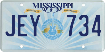 MS license plate JEY734