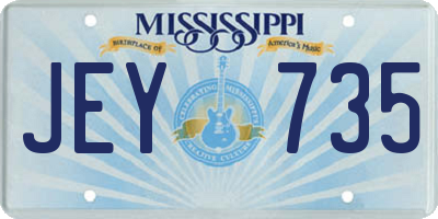MS license plate JEY735