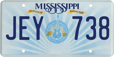 MS license plate JEY738
