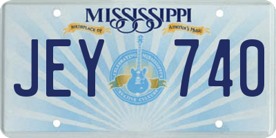 MS license plate JEY740
