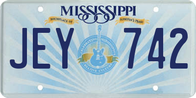 MS license plate JEY742