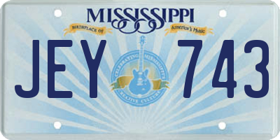 MS license plate JEY743
