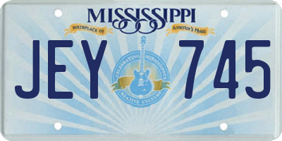 MS license plate JEY745