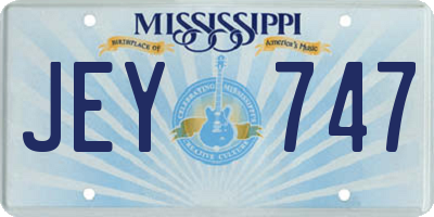 MS license plate JEY747