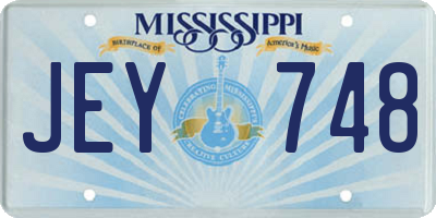 MS license plate JEY748