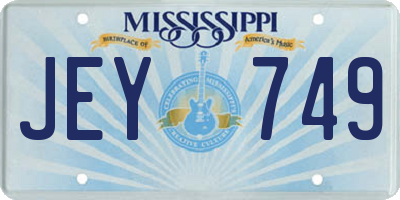 MS license plate JEY749