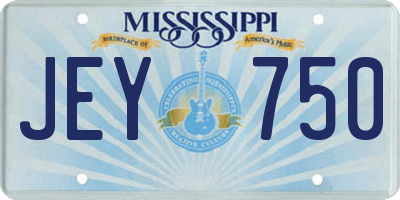 MS license plate JEY750