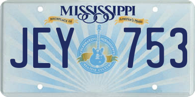 MS license plate JEY753