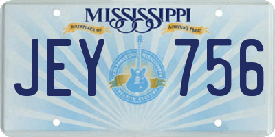MS license plate JEY756