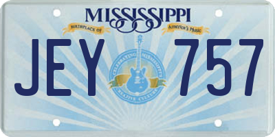 MS license plate JEY757