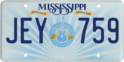 MS license plate JEY759