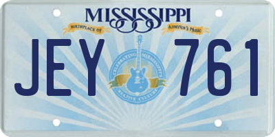 MS license plate JEY761