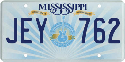 MS license plate JEY762