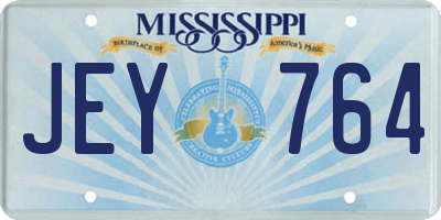 MS license plate JEY764