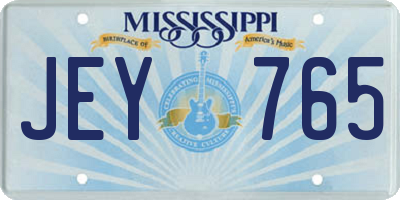 MS license plate JEY765