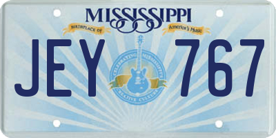 MS license plate JEY767