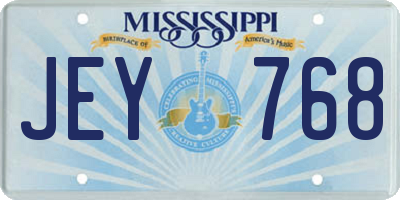 MS license plate JEY768