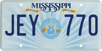 MS license plate JEY770