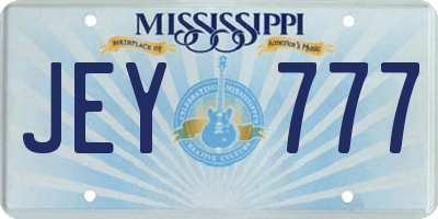 MS license plate JEY777