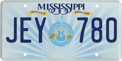 MS license plate JEY780