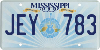 MS license plate JEY783
