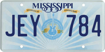 MS license plate JEY784