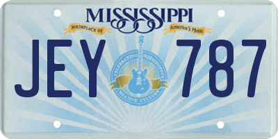 MS license plate JEY787