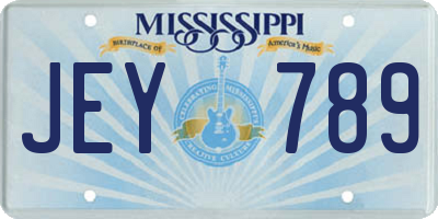 MS license plate JEY789