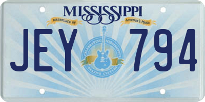 MS license plate JEY794