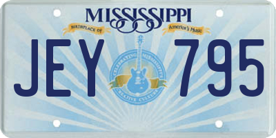 MS license plate JEY795
