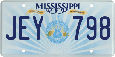MS license plate JEY798