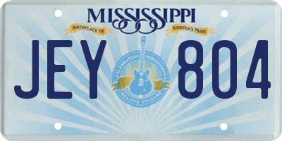 MS license plate JEY804