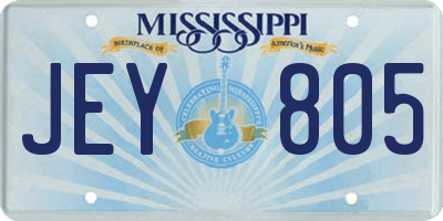 MS license plate JEY805