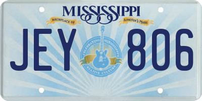MS license plate JEY806