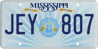 MS license plate JEY807