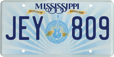 MS license plate JEY809