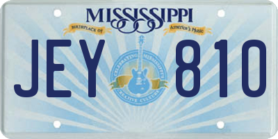 MS license plate JEY810