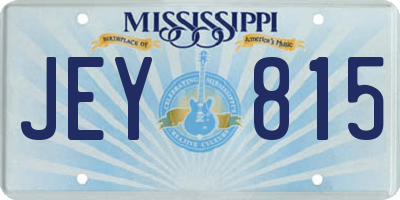 MS license plate JEY815