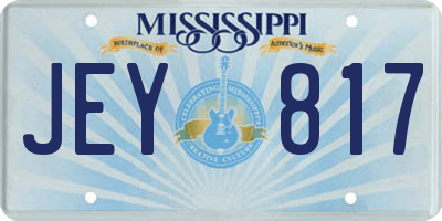 MS license plate JEY817