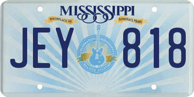 MS license plate JEY818