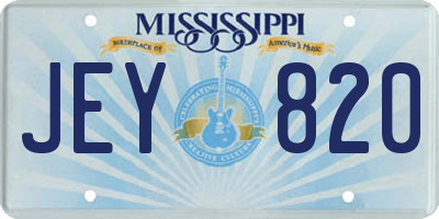 MS license plate JEY820