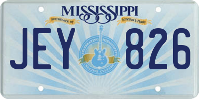 MS license plate JEY826