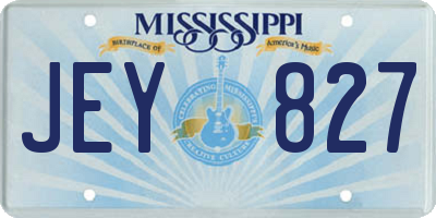MS license plate JEY827