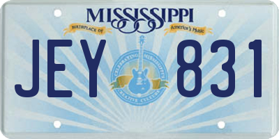 MS license plate JEY831