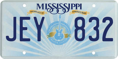 MS license plate JEY832