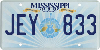 MS license plate JEY833