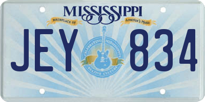 MS license plate JEY834