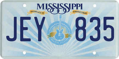 MS license plate JEY835