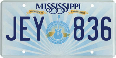 MS license plate JEY836