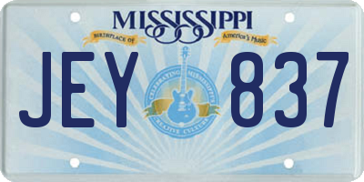 MS license plate JEY837